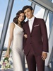 Burgundy Wedding Suit Ike Behar Rental