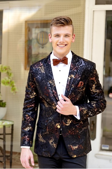 Ryan Ombre Floral Suede Prom Suit